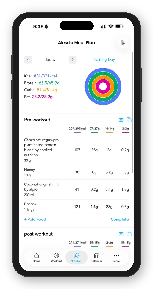 App Alessia — Nutrición